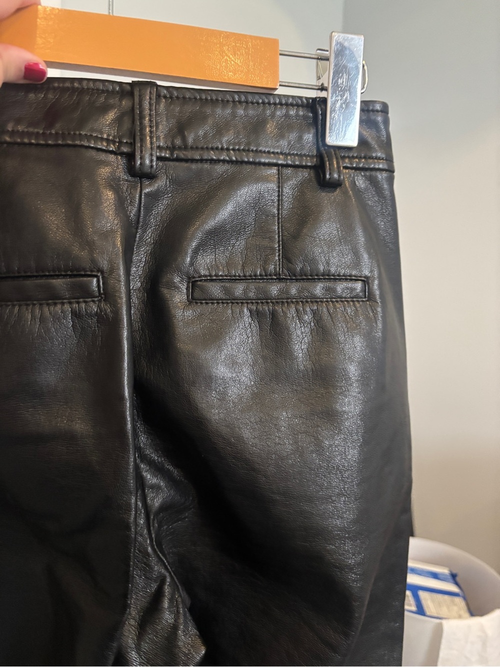 Babaton Black Cropped Leather Pants - Picture 5 of 10